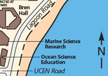 zoomed into area on UCSB campus map