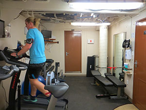 The ship's exercise room