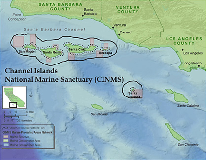 map of channel islands national marine sanctuary