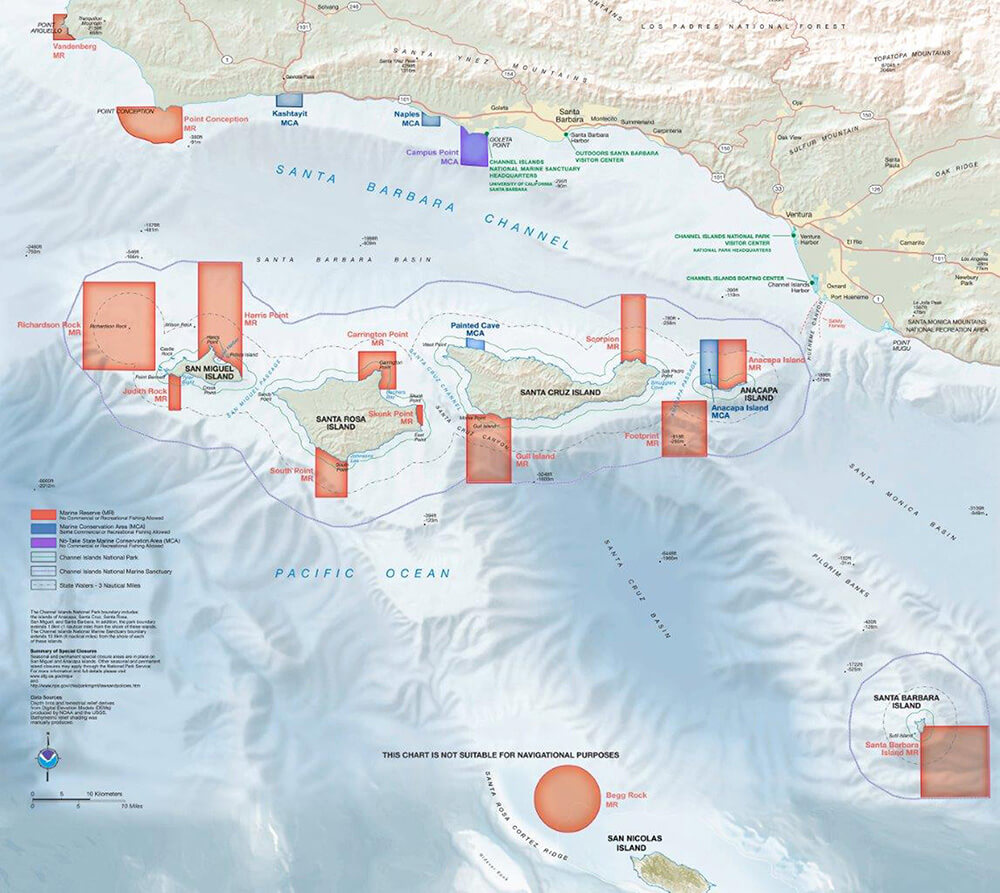 CHANNEL ISLANDS VENTURA CHARTS California Fish-n-Map Co Waterproof Plastic 