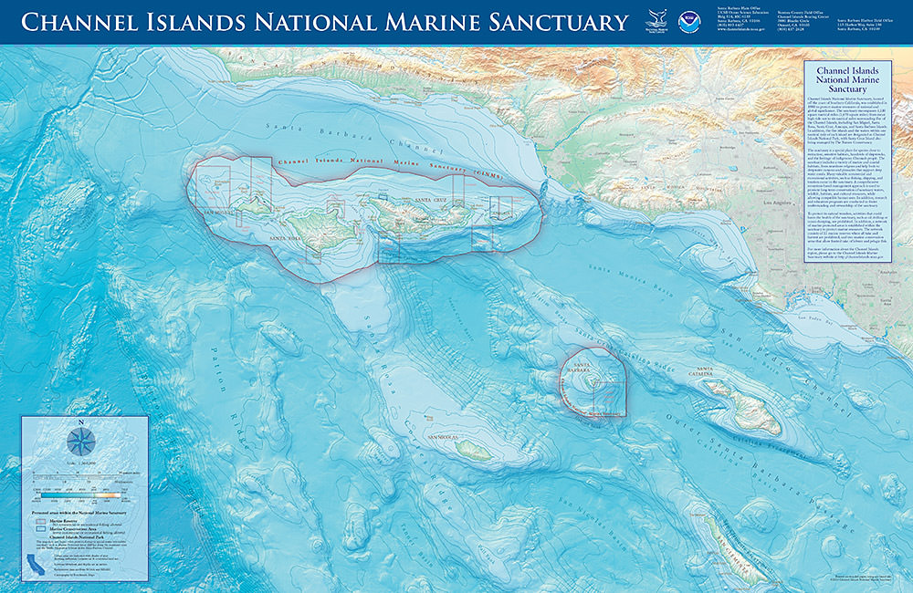 map showing the boundaries of Channel Islands National Marine Sanctuary
